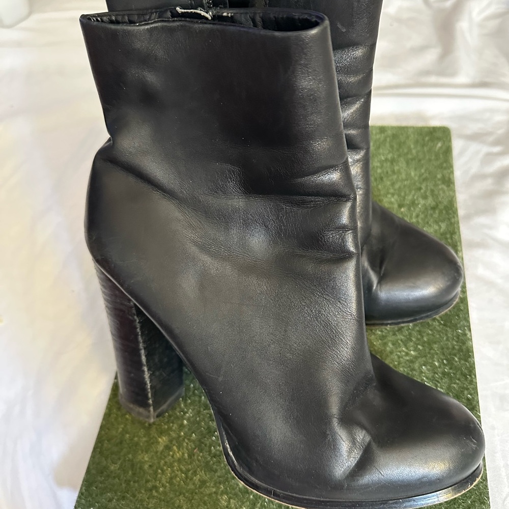 Aldo Black Heeled Leather Boots